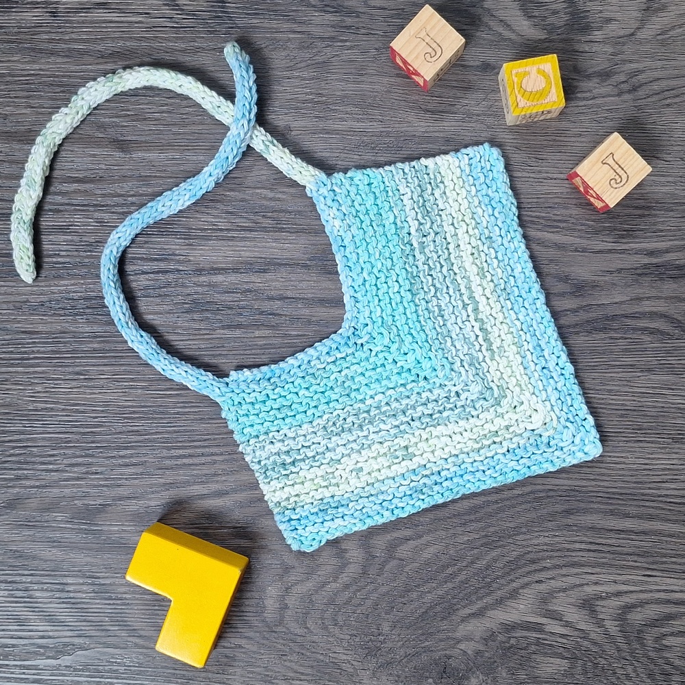 Handknit Bandana Style Bib